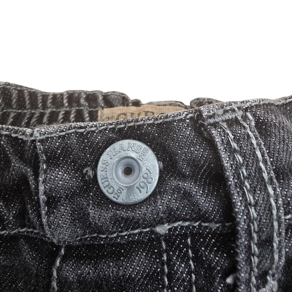 Guess Jeans Toddler Boys Girls 24M‎ Black Denim Elastic Waist Pants Vintage 90's - Picture 2 of 5